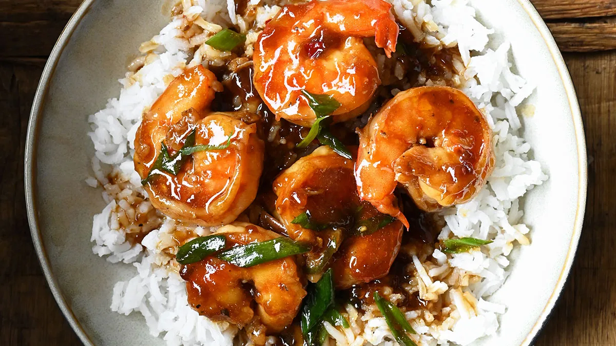 15-Minute Hoisin Shrimp - Serving Dumplings