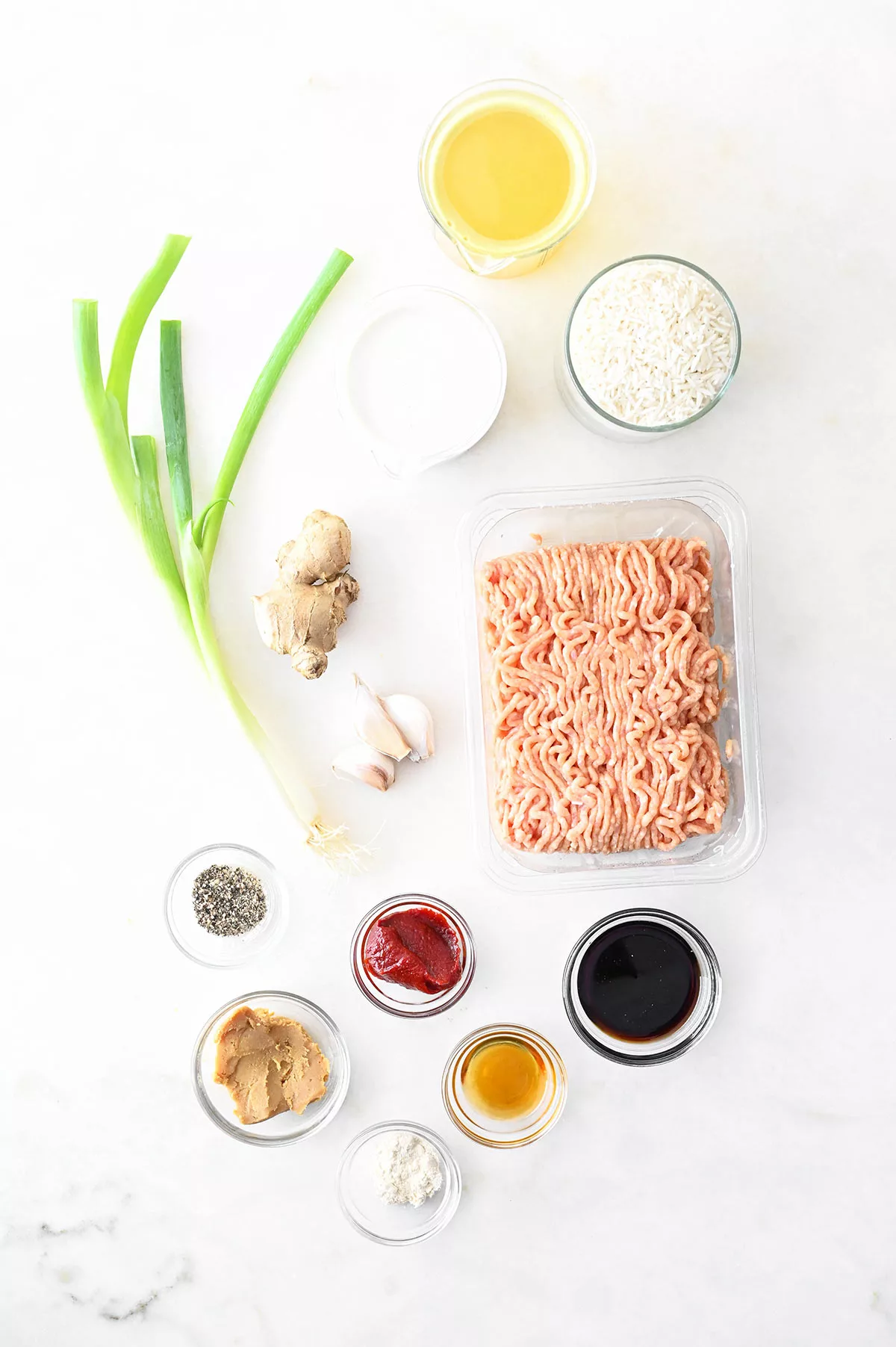 creamy spicy miso chicken rice bowls