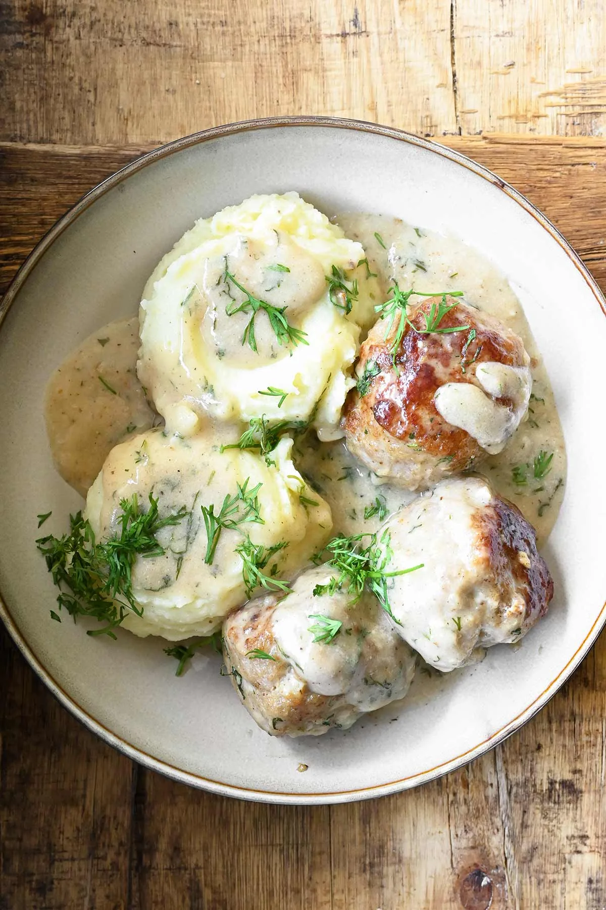meatballs in creamy parmesan dill sauce