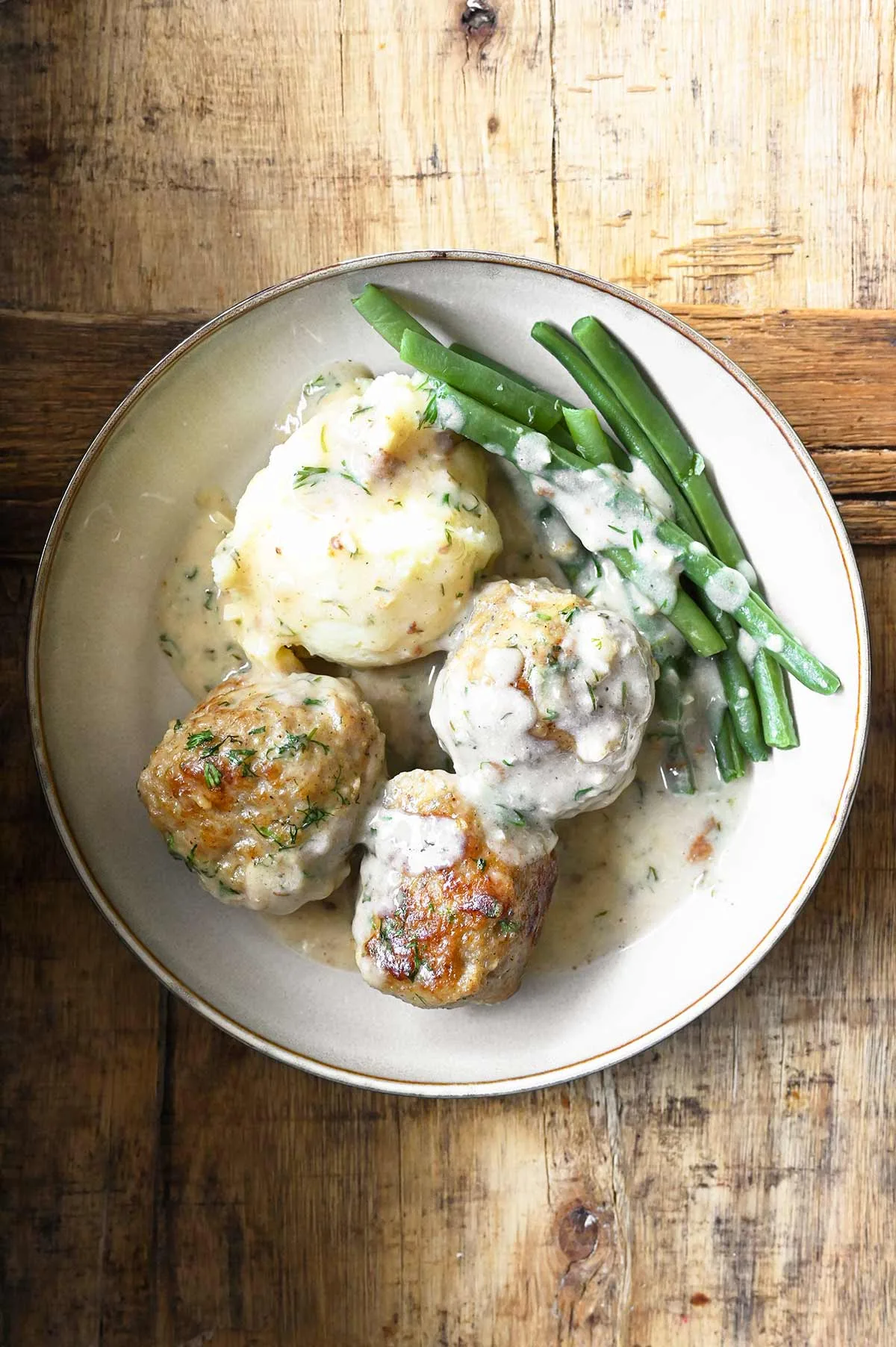 meatballs in creamy parmesan dill sauce