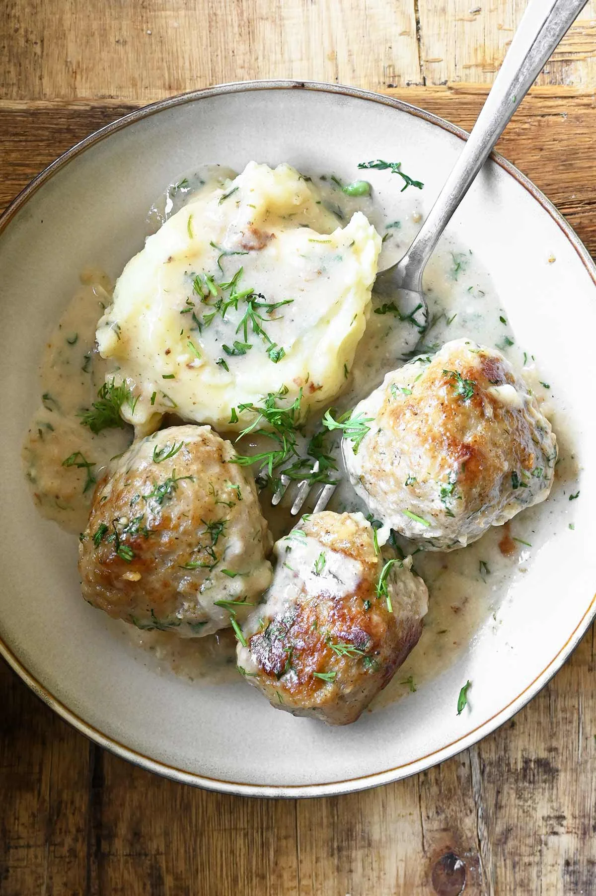 meatballs in creamy parmesan dill sauce