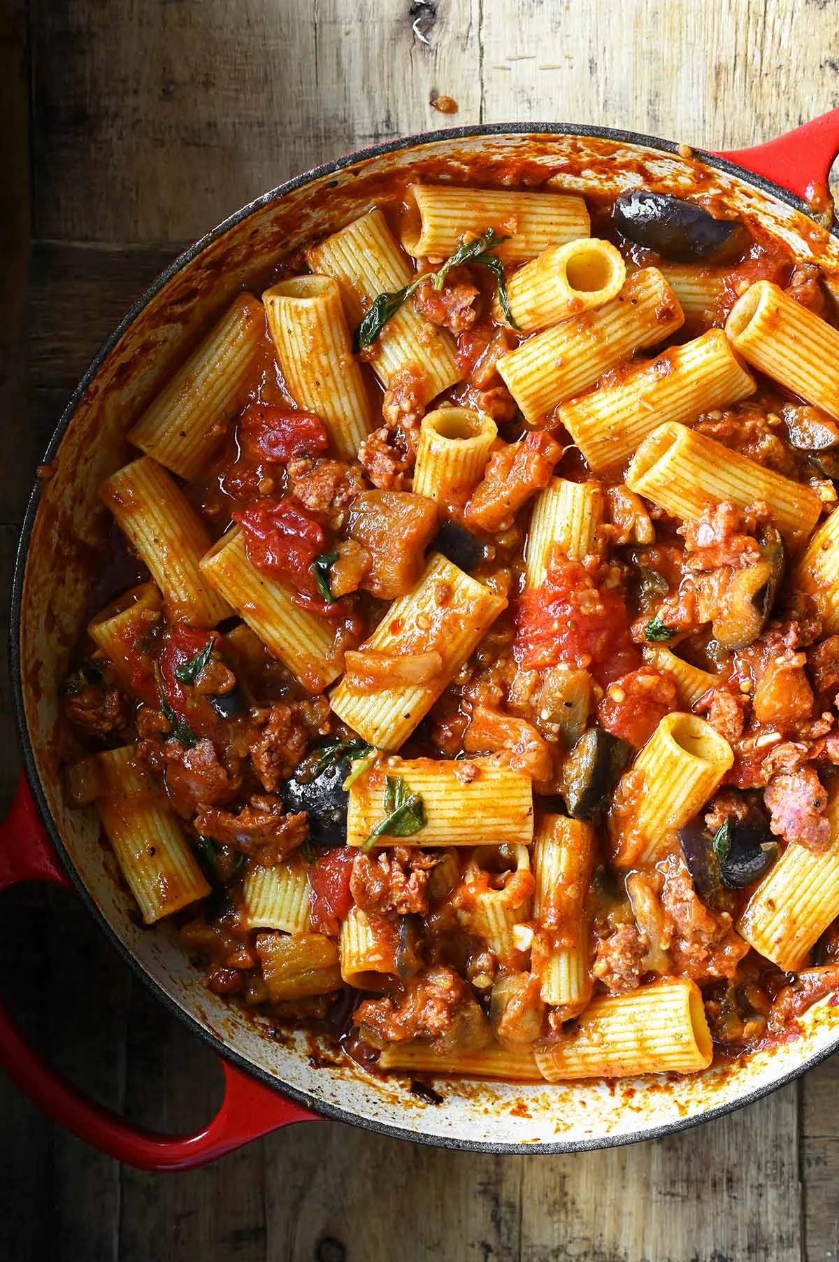 sausage pasta alla norma