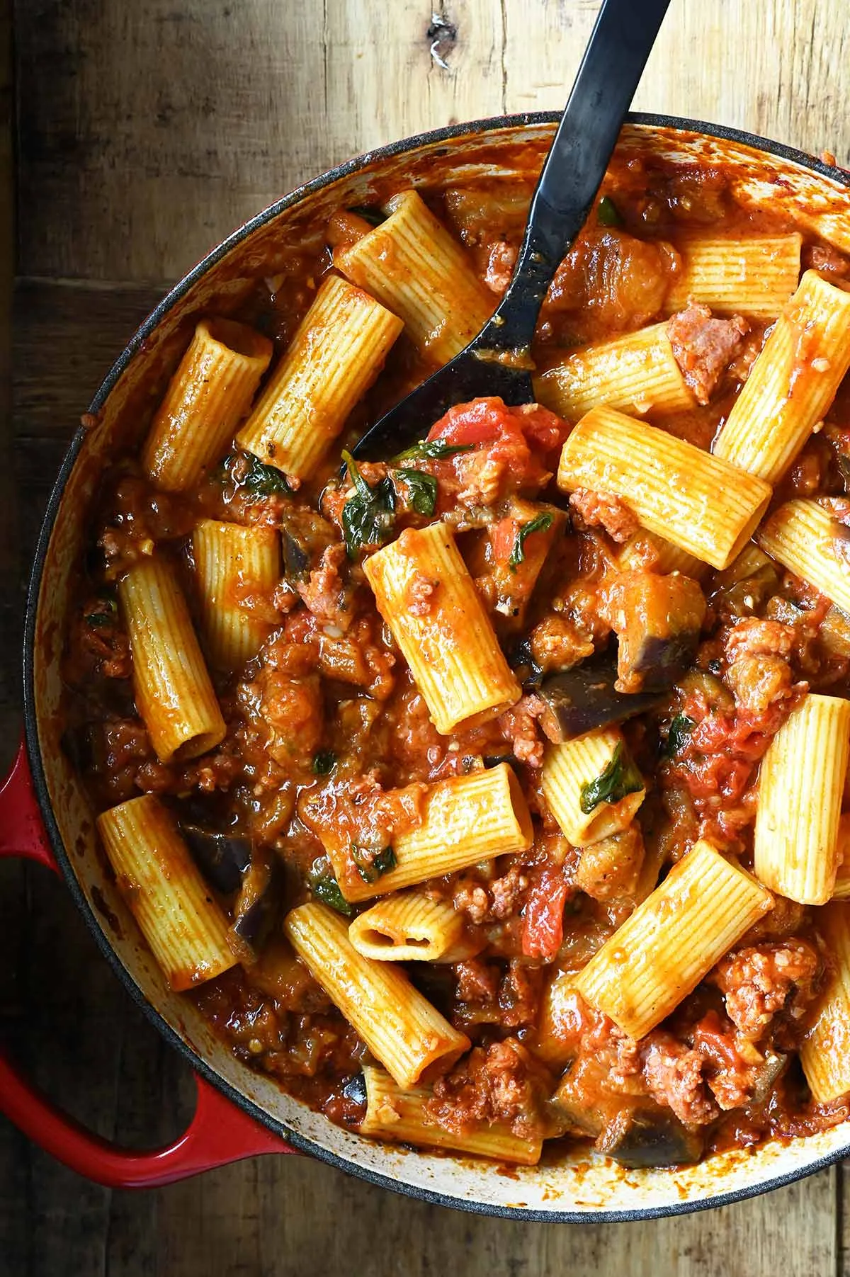 sausage pasta alla norma