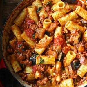 sausage pasta alla norma