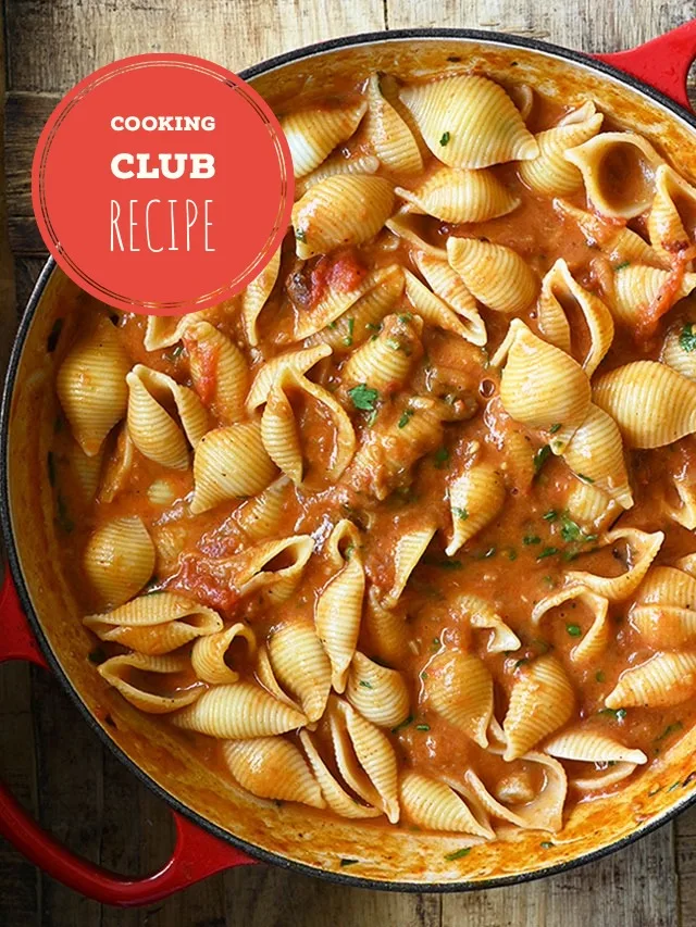 smashed eggplant tomato pasta