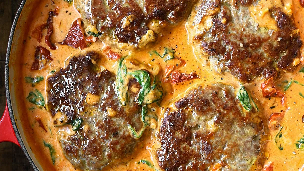 Tuscan Hamburger Steaks - Serving Dumplings
