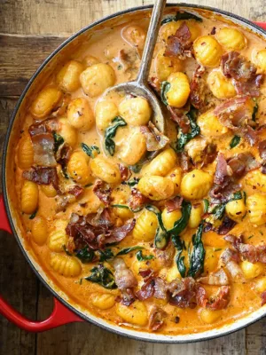 one pot tuscan bacon gnocchi