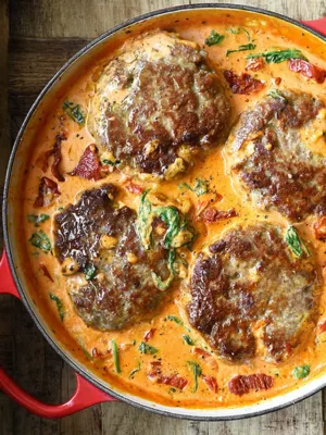 tuscan style hamburger steaks