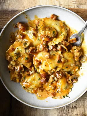 chorizo mushroom ravioli