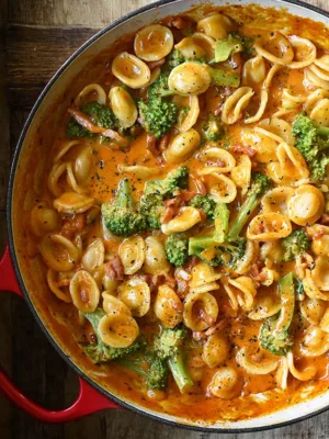 spicy bacon broccoli orecchiette